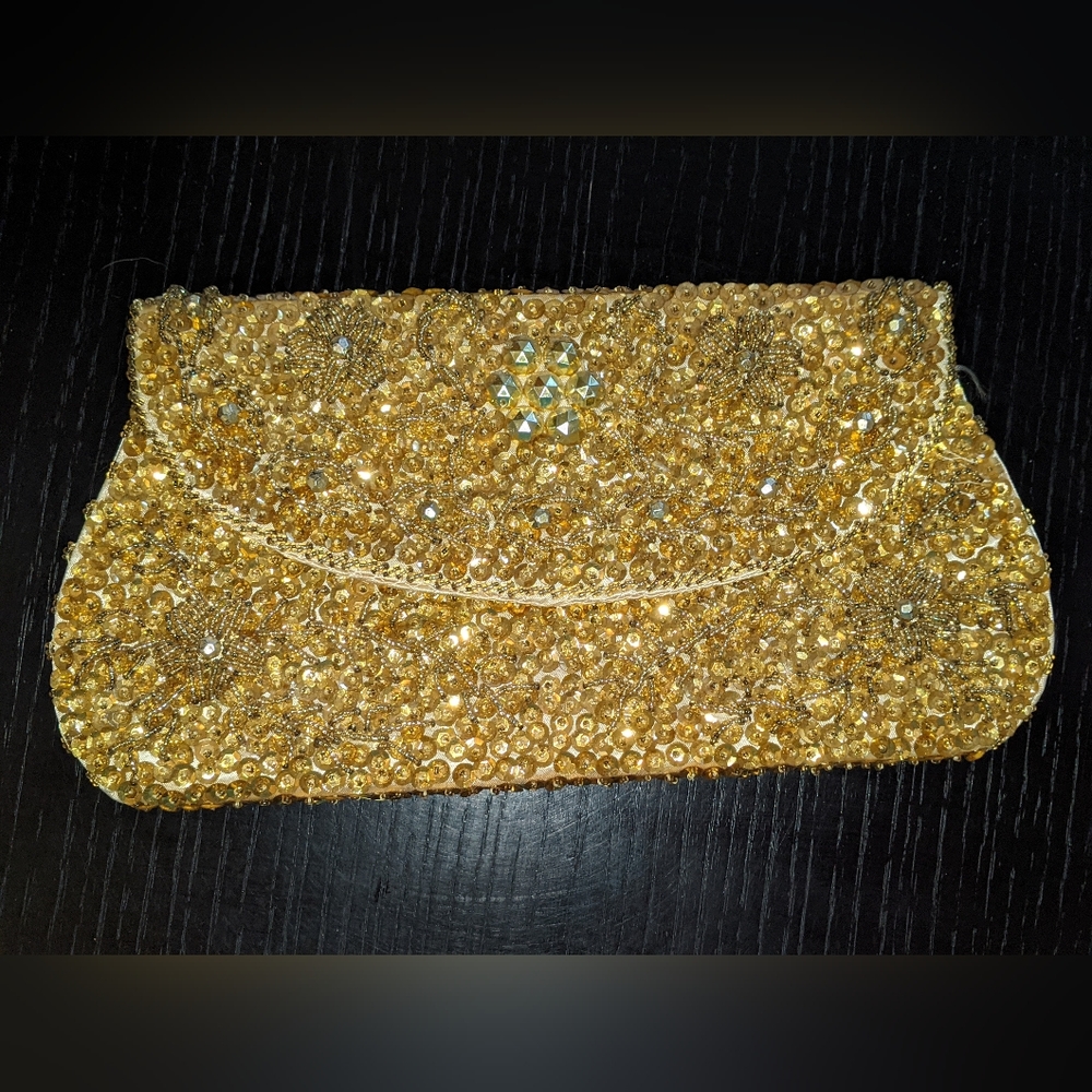 Antique beaded clutch